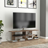 Fernsehtisch Robertsfors 160x31x42cm Walnussoptik Chromfarben