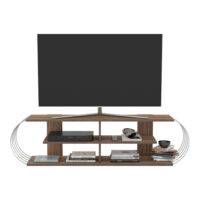 Fernsehtisch Robertsfors 160x31x42cm Walnussoptik Chromfarben