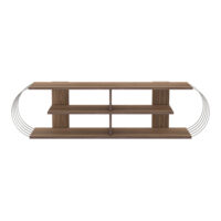 Fernsehtisch Robertsfors 160x31x42cm Walnussoptik Chromfarben