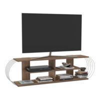 Fernsehtisch Robertsfors 160x31x42cm Walnussoptik Chromfarben