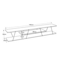 Fernsehtisch Säffle 180x33x30cm Eicheoptik Schwarz
