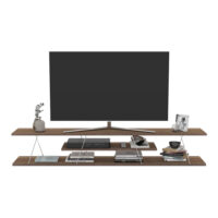 Fernsehtisch Säffle 180x33x30cm Walnussoptik Chromfarben