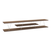 Fernsehtisch Säffle 180x33x30cm Walnussoptik Chromfarben