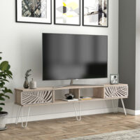 Fernsehtisch Salangen 180x30x49cm Eicheoptik Weiss