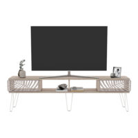 Fernsehtisch Salangen 180x30x49cm Eicheoptik Weiss