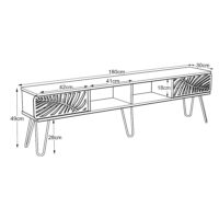 Fernsehtisch Salangen 180x30x49cm Walnuss-Optik Schwarz