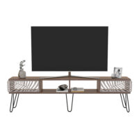 Fernsehtisch Salangen 180x30x49cm Walnuss-Optik Schwarz