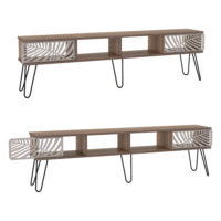 Fernsehtisch Salangen 180x30x49cm Walnuss-Optik Schwarz
