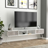 Fernsehtisch Salangen 180x30x49cm Weiss