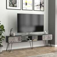 Fernsehtisch Salangen 180x30x49cm Anthrazit Schwarz