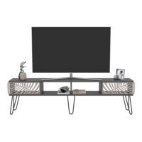 Fernsehtisch Salangen 180x30x49cm Anthrazit Schwarz