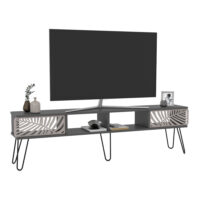 Fernsehtisch Salangen 180x30x49cm Anthrazit Schwarz