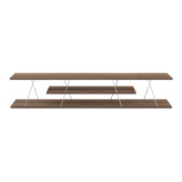 Fernsehtisch Säffle 160x33x30cm Walnussoptik Chromfarben