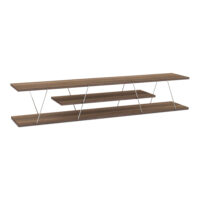 Fernsehtisch Säffle 160x33x30cm Walnussoptik Chromfarben