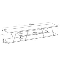 Fernsehtisch Säffle 160x33x30cm Eicheoptik Weiss