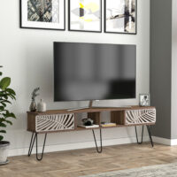 Fernsehtisch Salangen 160x30x49cm Walnuss-Optik Schwarz