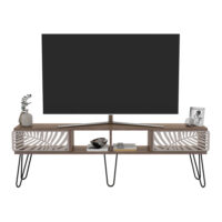 Fernsehtisch Salangen 160x30x49cm Walnuss-Optik Schwarz