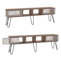 Fernsehtisch Salangen 160x30x49cm Walnuss-Optik Schwarz