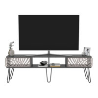 Fernsehtisch Salangen 160x30x49cm Anthrazit Schwarz