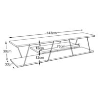 Fernsehtisch Säffle 143x33x30cm Eicheoptik Weiss