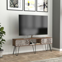 Fernsehtisch Salangen 139x30x49cm Walnuss-Optik Schwarz