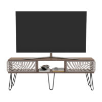 Fernsehtisch Salangen 139x30x49cm Walnuss-Optik Schwarz