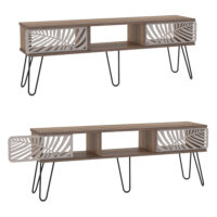 Fernsehtisch Salangen 139x30x49cm Walnuss-Optik Schwarz