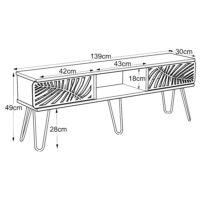 Fernsehtisch Salangen 139x30x49cm Anthrazit Schwarz