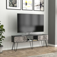 Fernsehtisch Salangen 139x30x49cm Anthrazit Schwarz
