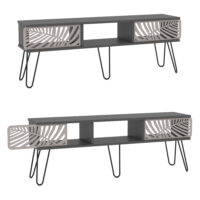 Fernsehtisch Salangen 139x30x49cm Anthrazit Schwarz