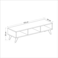 Fernsehtisch Aaskov 35x120x35cm Weiss
