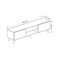 Fernsehtisch Grindsted mit 2 Fächern und 2 Ablagen Eicheoptik