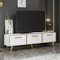 Fernsehtisch Brønderslev 45x160x37cm Weiss
