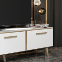 Fernsehtisch Brønderslev 45x160x37cm Weiss
