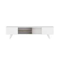 Fernsehtisch Assens 40x160x31cm Weiss Walnuss