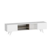 Fernsehtisch Assens 40x160x31cm Weiss Walnuss