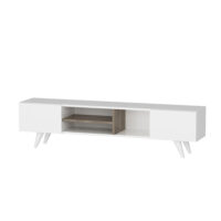Fernsehtisch Assens 40x160x31cm Weiss Walnuss