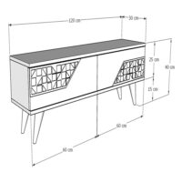 Fernsehtisch Örkelljunga 40x120x30cm Weiss Walnuss