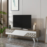 Fernsehtisch Örkelljunga 40x120x30cm Weiss Walnuss