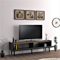 Fernsehtisch Oppdal 45x154x37cm Anthrazit/Walnuss