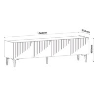 Fernsehtisch Oppdal 45x154x37cm Eiche/Marmor schwarz