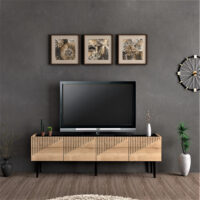 Fernsehtisch Oppdal 45x154x37cm Eiche/Marmor schwarz
