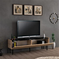 Fernsehtisch Oppdal 45x154x37cm Eiche/Marmor schwarz