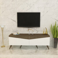 Fernsehtisch Nässjö 46x150x30cm Weiss Walnuss
