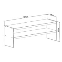 Fernsehtisch Laihia 45x120x35cm Transparent/Holzoptik