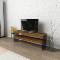 Fernsehtisch Laihia 45x120x35cm Transparent/Holzoptik