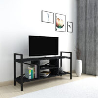 Fernsehtisch Osterøy 61x120x35cm Marmoroptik schwarz