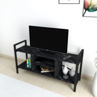 Fernsehtisch Osterøy 61x120x35cm Marmoroptik schwarz