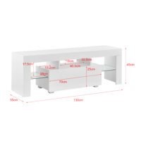 LED Fernsehtisch Grimsey 130x40x38 cm mit Schublade
