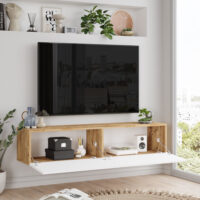 Fernsehtisch Lapinlahti 140x31.5x29.5cm Eiche rustikal/Weiss